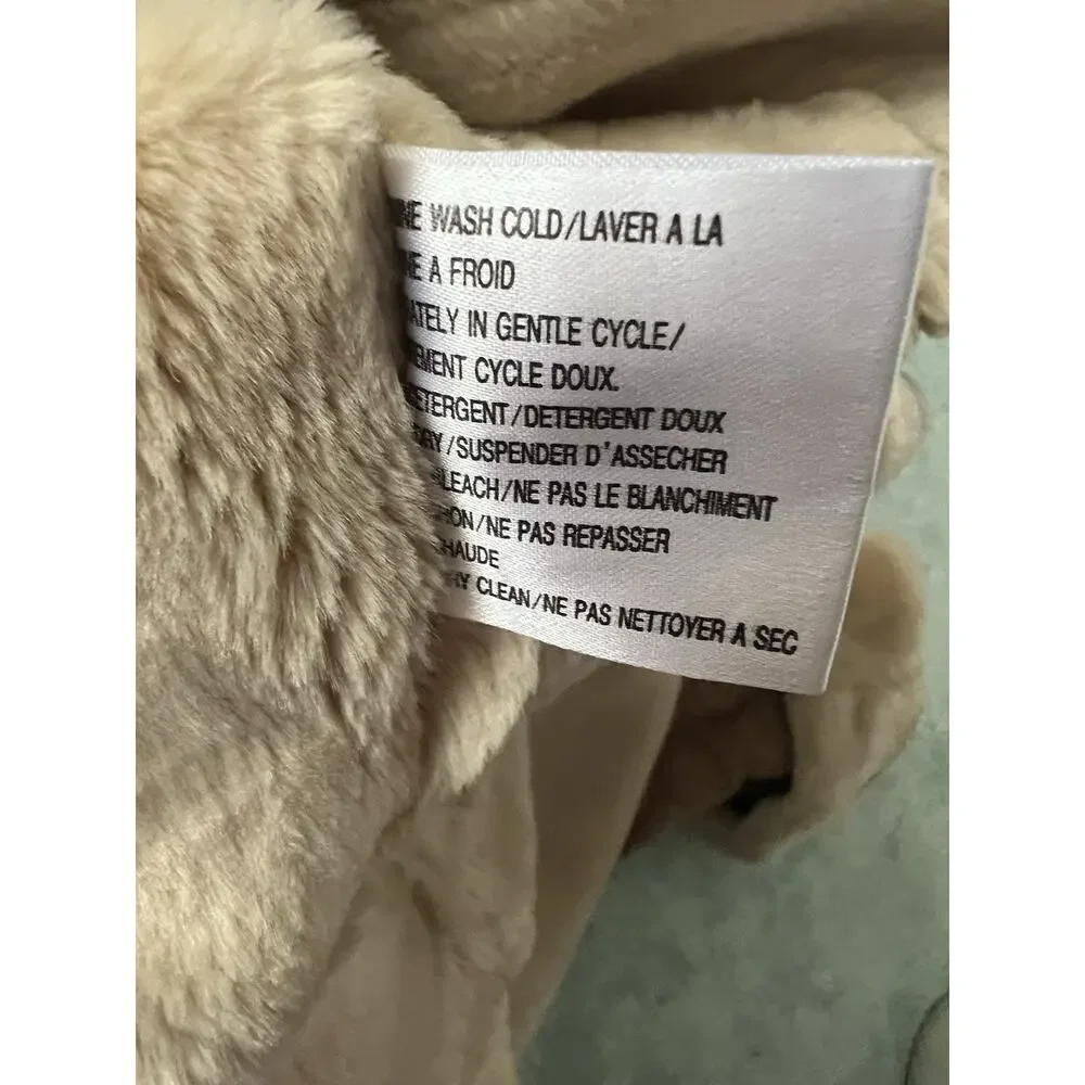 Vintage Talbots Faux Suede Sterling Coat Jacket Beige Petite Large L NWOT Medium